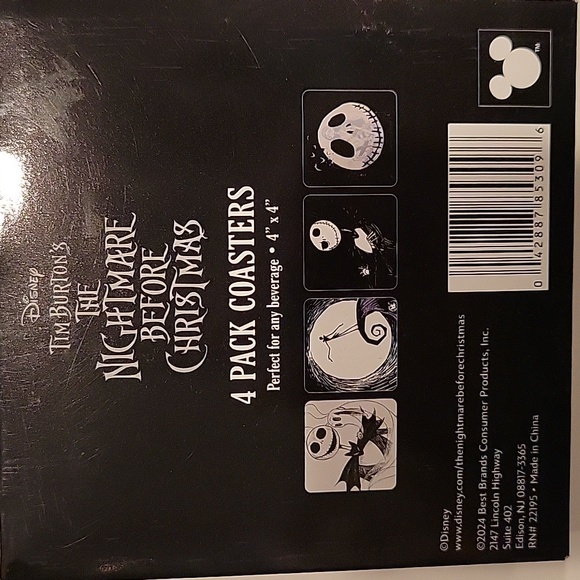 Disney Black and White Jack Skellington Coaster - Picture 2 of 2